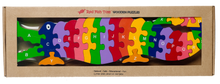 Load image into Gallery viewer, alligator educational wooden puzzle

