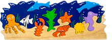 Load image into Gallery viewer, chunky wooden puzzles for toddlers aquarium
