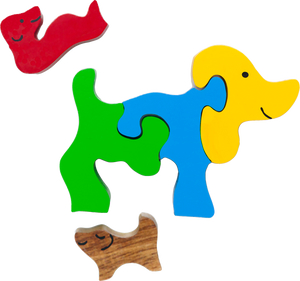 wooden baby puzzle toys dog