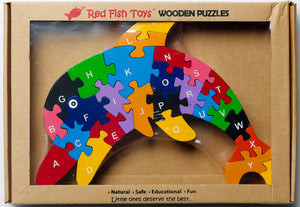 dolphin wooden puzzle letters