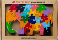 Load image into Gallery viewer, 3d wooden elephant puzzle letters
