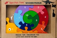 Load image into Gallery viewer, snail wood puzzle for 1 year olds
