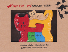 Load image into Gallery viewer, cat wooden puzzle
